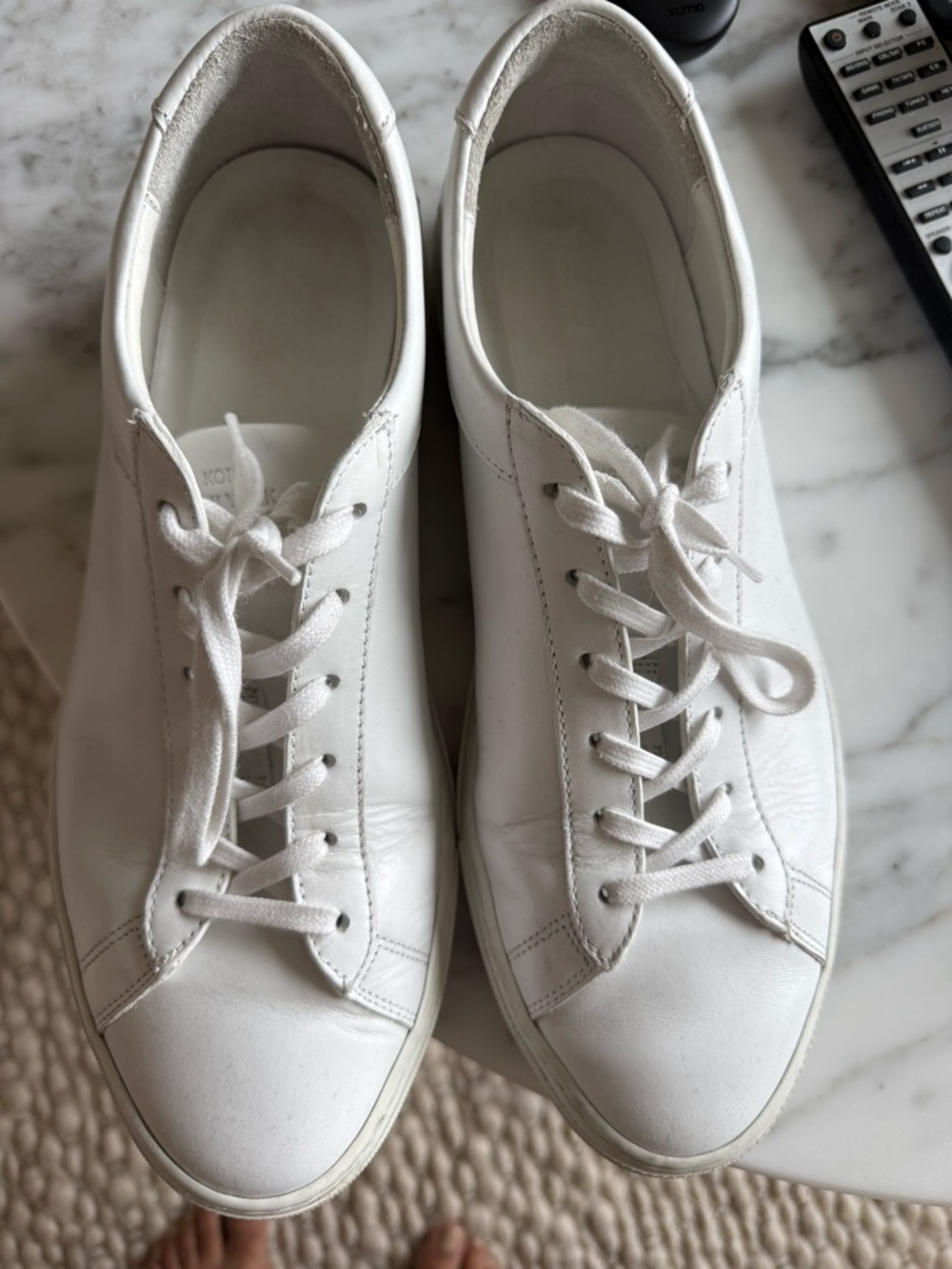 KOIO White Leather Low-Top Sneakers